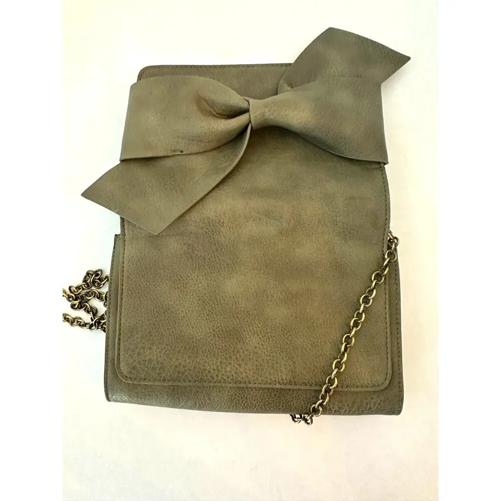 Anthropologie Bella Bow Vegan Leather Crossbody Bag